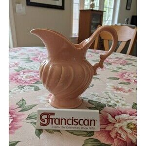 Franciscan Coronado Coral 7" Water Pitcher 32 oz - Glossy Swirl -Vintage
